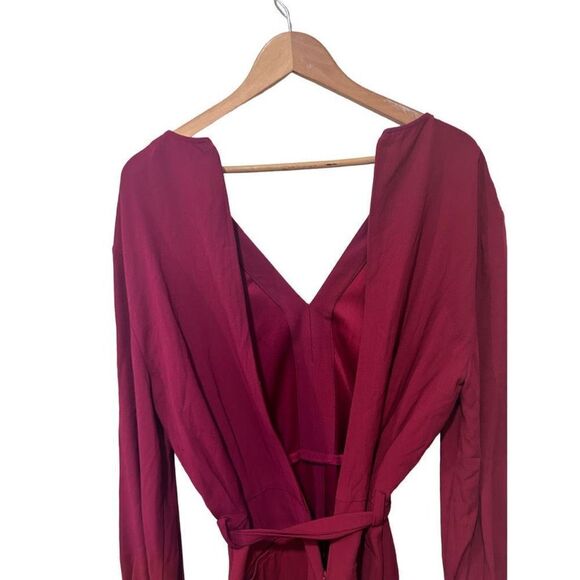 IRO Long Sleeve V-neck Overall Deep Red Jumpsuit size EU 34 Small Contemporary - Picture 9 of 14